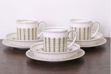 イギリスビンテージ　Susie Cooper(スージークーパー)　トリオ3客セット(2)(洋食器)