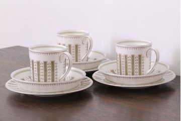 イギリスビンテージ　Susie Cooper(スージークーパー)　トリオ3客セット(2)(洋食器)