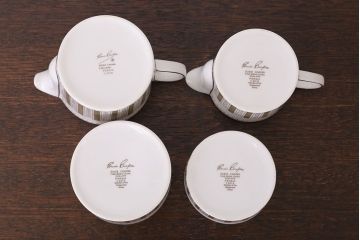 イギリスビンテージ　Susie Cooper(スージークーパー)　ポット・ミルクなど5点セット(洋食器)