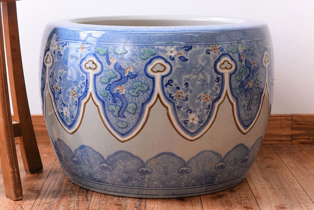 アンティーク雑貨　古民具・骨董　特大サイズのアンティーク瀬戸火鉢