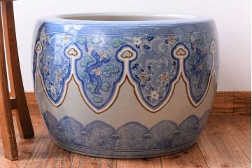 アンティーク雑貨　古民具・骨董　特大サイズのアンティーク瀬戸火鉢