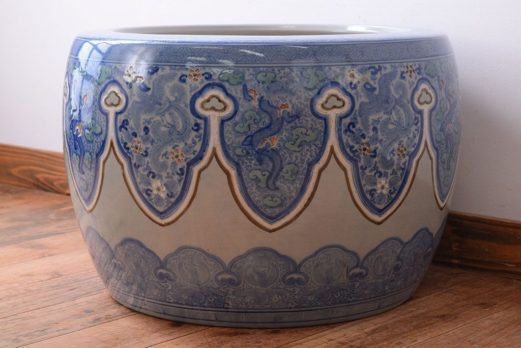 アンティーク雑貨　古民具・骨董　特大サイズのアンティーク瀬戸火鉢