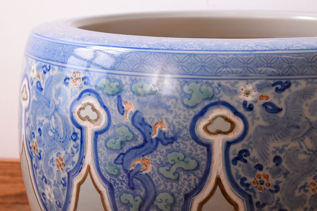 アンティーク雑貨　古民具・骨董　特大サイズのアンティーク瀬戸火鉢