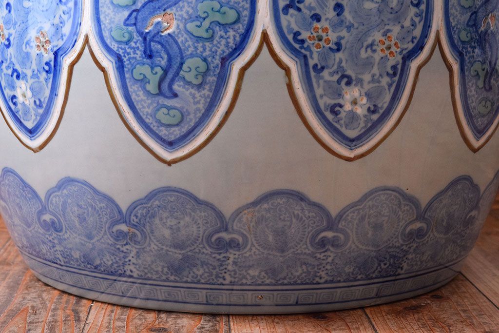 アンティーク雑貨　古民具・骨董　特大サイズのアンティーク瀬戸火鉢