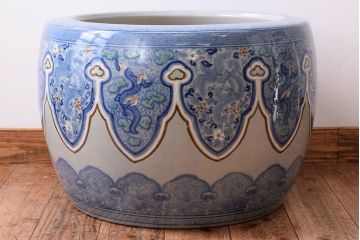 アンティーク雑貨　古民具・骨董　特大サイズのアンティーク瀬戸火鉢