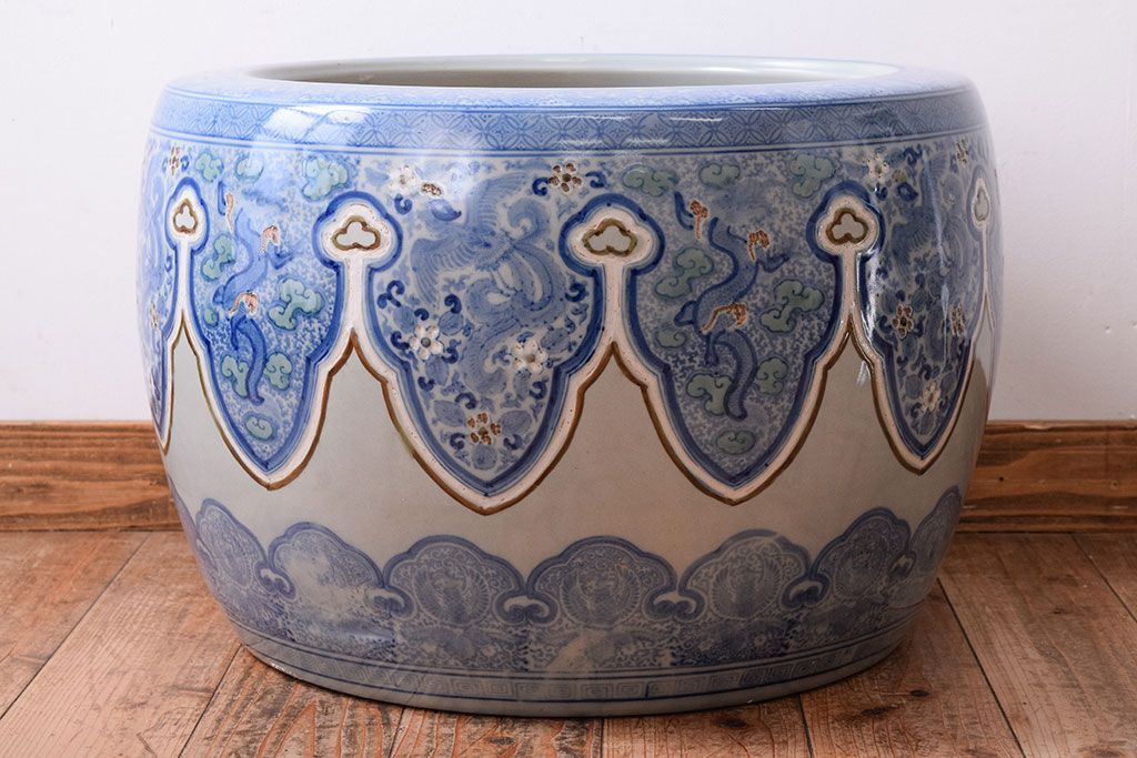 アンティーク雑貨　古民具・骨董　特大サイズのアンティーク瀬戸火鉢