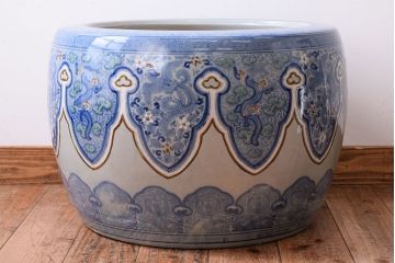 アンティーク雑貨　古民具・骨董　特大サイズのアンティーク瀬戸火鉢