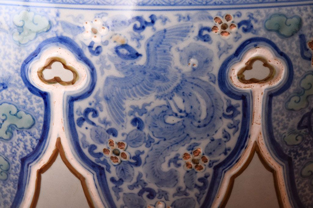 アンティーク雑貨　古民具・骨董　特大サイズのアンティーク瀬戸火鉢