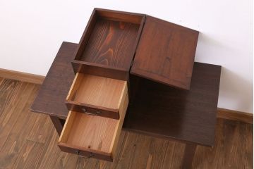 アンティーク家具　和製アンティーク　フタ付き!古い木の小物収納箱(小箱・木箱)