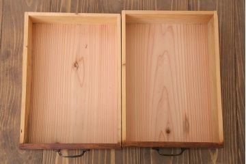 アンティーク家具　和製アンティーク　フタ付き!古い木の小物収納箱(小箱・木箱)