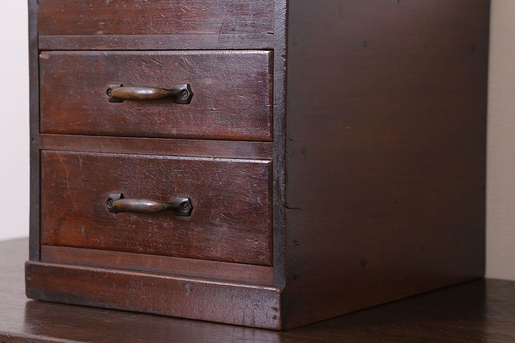 アンティーク家具　和製アンティーク　フタ付き!古い木の小物収納箱(小箱・木箱)