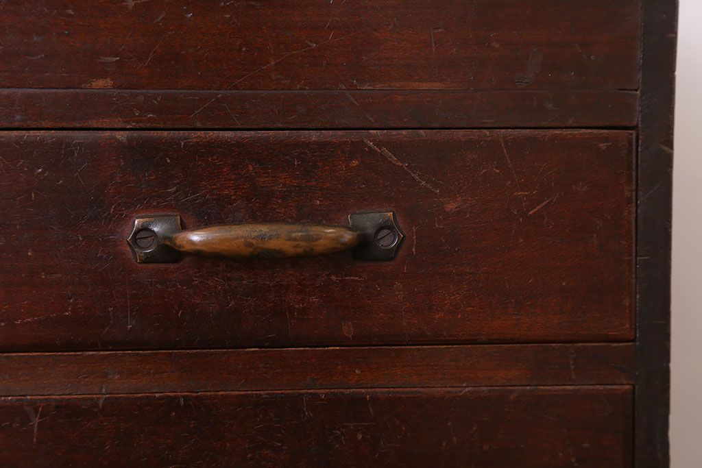 アンティーク家具　和製アンティーク　フタ付き!古い木の小物収納箱(小箱・木箱)