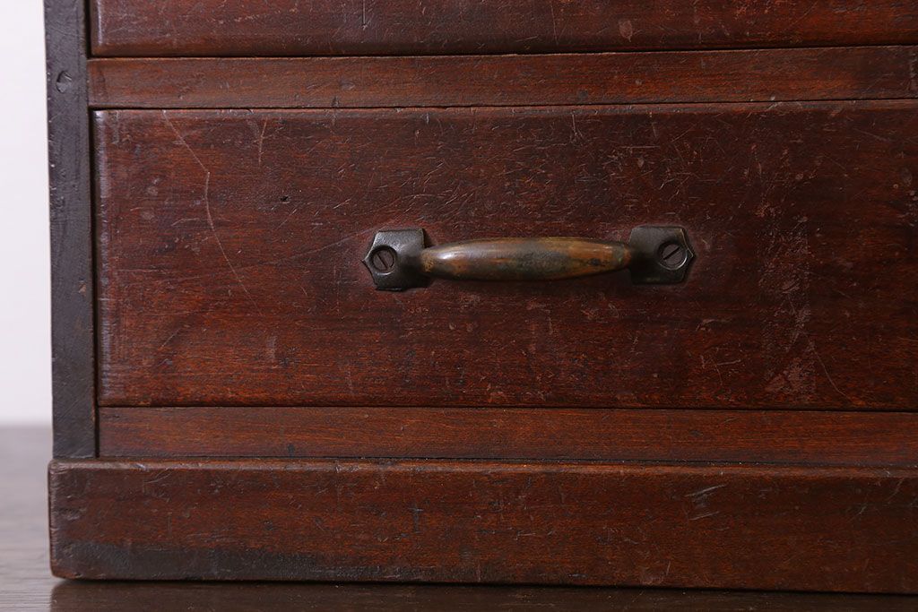 アンティーク家具　和製アンティーク　フタ付き!古い木の小物収納箱(小箱・木箱)