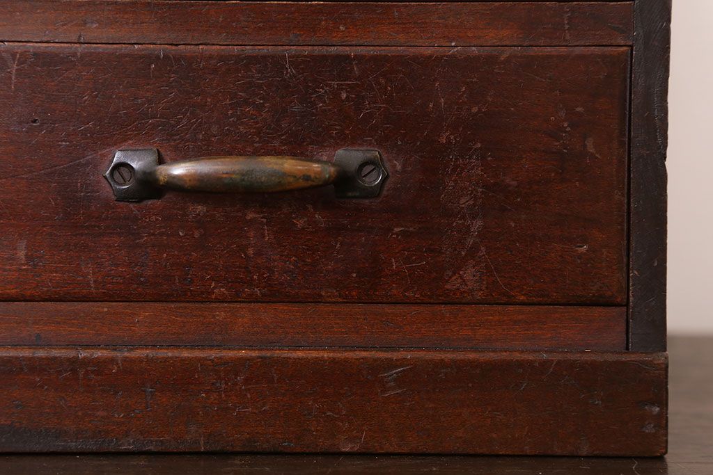 アンティーク家具　和製アンティーク　フタ付き!古い木の小物収納箱(小箱・木箱)