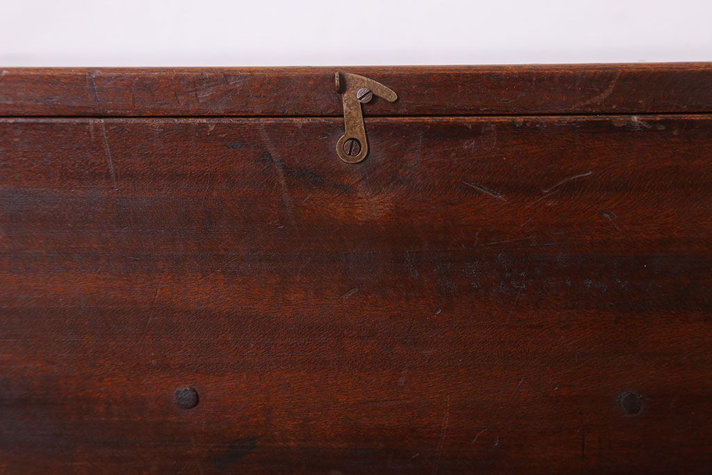 アンティーク家具　和製アンティーク　フタ付き!古い木の小物収納箱(小箱・木箱)