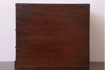 アンティーク家具　和製アンティーク　フタ付き!古い木の小物収納箱(小箱・木箱)