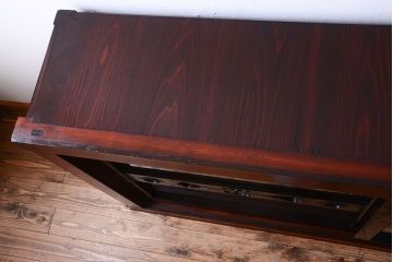 アンティーク家具　六尺　和製アンティーク　和モダンスタイル!ガラス戸水屋箪笥収納棚(サイドボード)