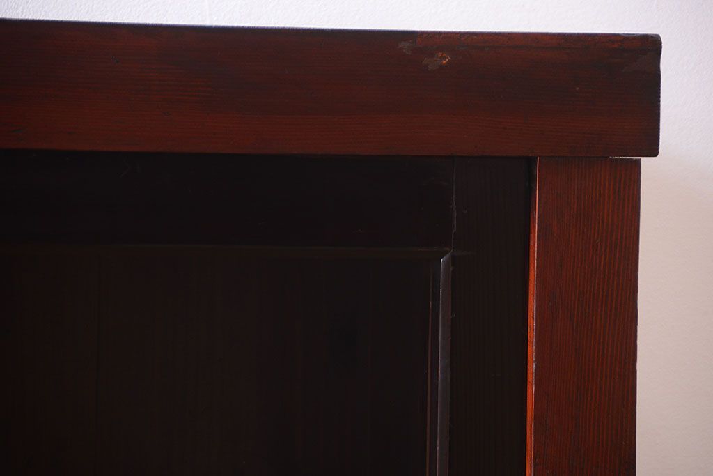 アンティーク家具　六尺　和製アンティーク　和モダンスタイル!ガラス戸水屋箪笥収納棚(サイドボード)