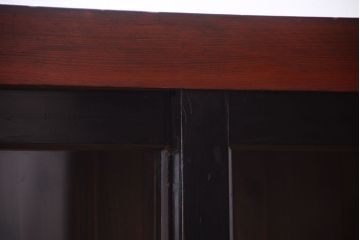 アンティーク家具　六尺　和製アンティーク　和モダンスタイル!ガラス戸水屋箪笥収納棚(サイドボード)