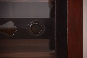 アンティーク家具　六尺　和製アンティーク　和モダンスタイル!ガラス戸水屋箪笥収納棚(サイドボード)