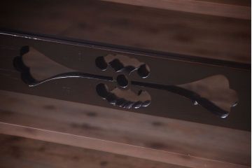 アンティーク家具　六尺　和製アンティーク　和モダンスタイル!ガラス戸水屋箪笥収納棚(サイドボード)