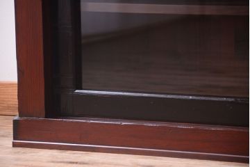 アンティーク家具　六尺　和製アンティーク　和モダンスタイル!ガラス戸水屋箪笥収納棚(サイドボード)