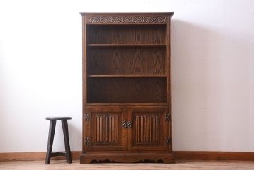 ヴィンテージ家具　イギリスビンテージ　Old Charm(オールドチャーム)　シェルフキャビネット(収納棚・本棚)