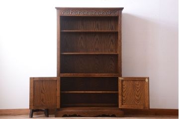 ヴィンテージ家具　イギリスビンテージ　Old Charm(オールドチャーム)　シェルフキャビネット(収納棚・本棚)