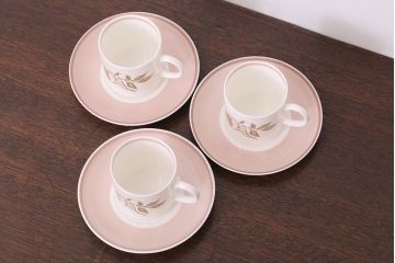 アンティーク雑貨　イギリスビンテージ　Susie Cooper(スージークーパー)　TALISMAN(タリスマン)　カップ&ソーサー3客セット(2)(洋食器)