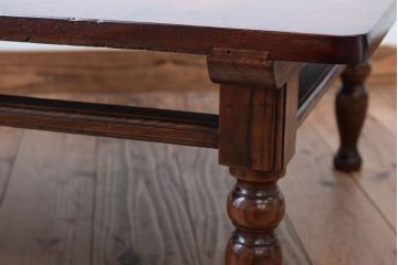 アンティーク家具　和製アンティーク　総欅材!天板の玉杢が美しい上質な座卓(テーブル・机)