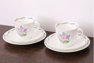 イギリスビンテージ　Susie Cooper(スージークーパー)　FRAGRANCE(フレグランス)　トリオ2客セット(洋食器)