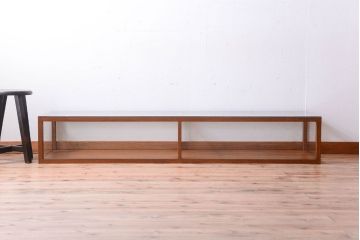 アンティーク家具　和製アンティーク　古い木のシンプルな卓上ローガラスケース(ショーケース)
