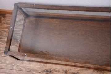 アンティーク家具　和製アンティーク　古い木のシンプルな卓上ローガラスケース(ショーケース)