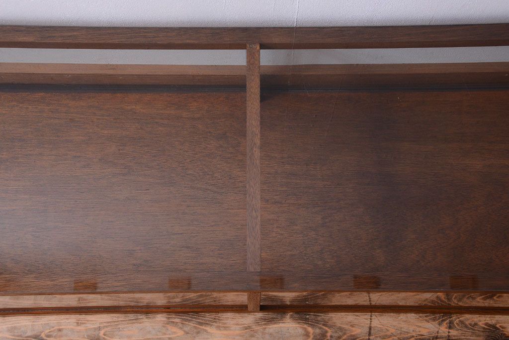 アンティーク家具　和製アンティーク　古い木のシンプルな卓上ローガラスケース(ショーケース)