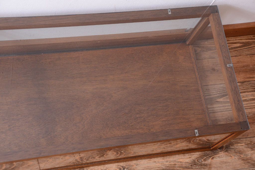 アンティーク家具　和製アンティーク　古い木のシンプルな卓上ローガラスケース(ショーケース)