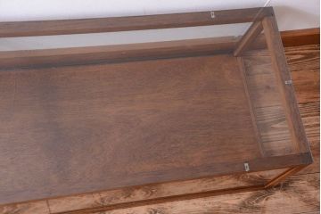 アンティーク家具　和製アンティーク　古い木のシンプルな卓上ローガラスケース(ショーケース)
