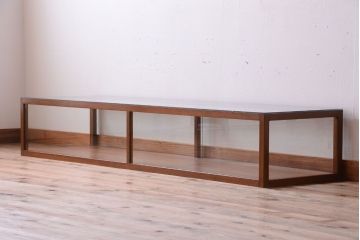 アンティーク家具　和製アンティーク　古い木のシンプルな卓上ローガラスケース(ショーケース)