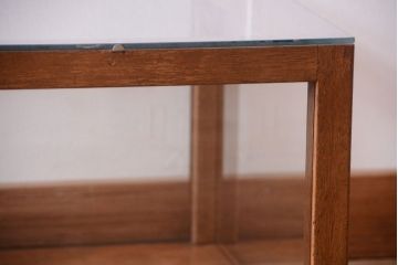アンティーク家具　和製アンティーク　古い木のシンプルな卓上ローガラスケース(ショーケース)