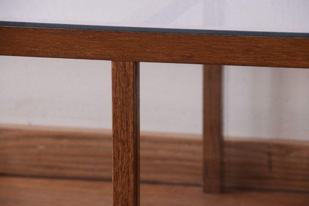 アンティーク家具　和製アンティーク　古い木のシンプルな卓上ローガラスケース(ショーケース)