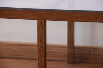 アンティーク家具　和製アンティーク　古い木のシンプルな卓上ローガラスケース(ショーケース)