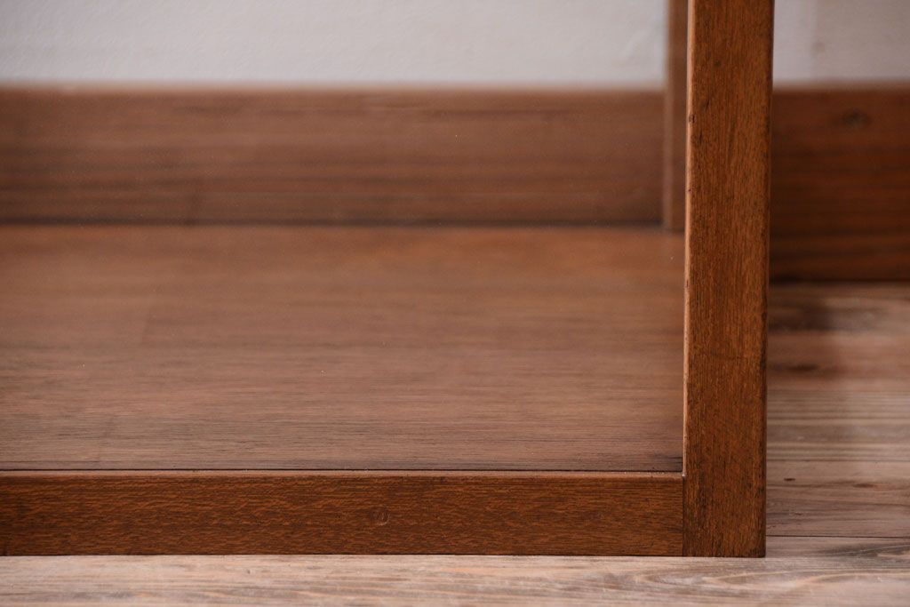 アンティーク家具　和製アンティーク　古い木のシンプルな卓上ローガラスケース(ショーケース)