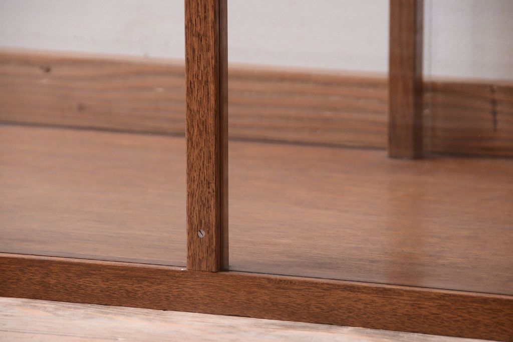 アンティーク家具　和製アンティーク　古い木のシンプルな卓上ローガラスケース(ショーケース)