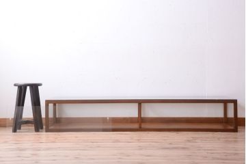 アンティーク家具　和製アンティーク　古い木のシンプルな卓上ローガラスケース(ショーケース)