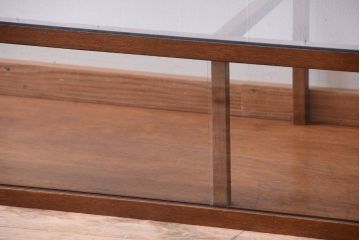 アンティーク家具　和製アンティーク　古い木のシンプルな卓上ローガラスケース(ショーケース)