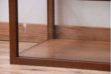 アンティーク家具　和製アンティーク　古い木のシンプルな卓上ローガラスケース(ショーケース)