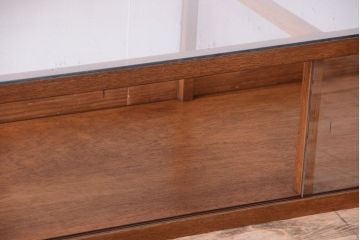 アンティーク家具　和製アンティーク　古い木のシンプルな卓上ローガラスケース(ショーケース)