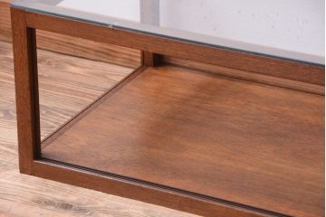 アンティーク家具　和製アンティーク　古い木のシンプルな卓上ローガラスケース(ショーケース)