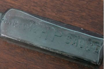 アンティーク雑貨　イギリスアンティーク　おしゃれな小瓶2つセット(ガラス瓶・ソースボトル)