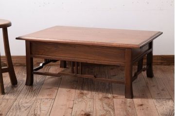 アンティーク家具　大正ロマン　象嵌入り!前板に黒柿を使用した文机