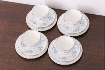イギリスビンテージ　AYNSLEY(エインズレイ)　Las Palmas(ラス・パルマス)　トリオ4客セット(洋食器)(1)